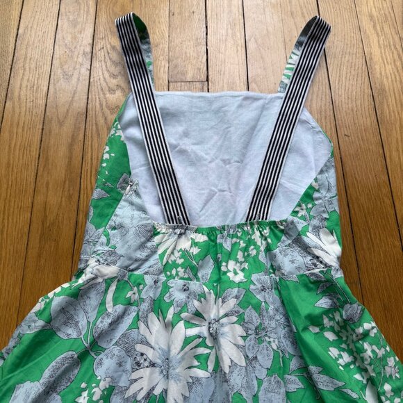 Tuckernuck Size XS Green Floral Low Back Pinafore Fit and Flare Mini Sundress - Picture 15 of 16